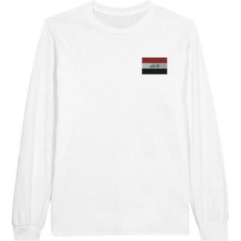 PixelForma Langärmliges Baumwollshirt mit Iraker Flagge – Komfortmaximales Design