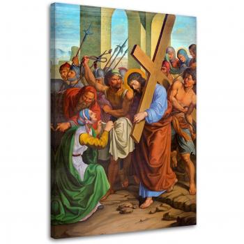 Feeby Wanddecoratie, Jezus en Veronica: De Weg van het Kruis Wenen 40x60 Multicolor