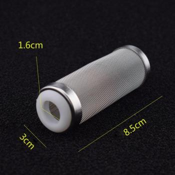 Accesorios completos de acuario: filtro S/L + caja de acero inoxidable + redes de gambas
