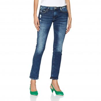 True Religion Damen Skinny Jeans New Halle Carbon WASH Light Destroyed, Blau (W30/L32)