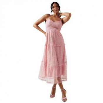 Oasis Women's Blush Lace Maxi Dress