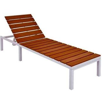 VidaXL Lettino da giardino in alluminio e WPC marrone