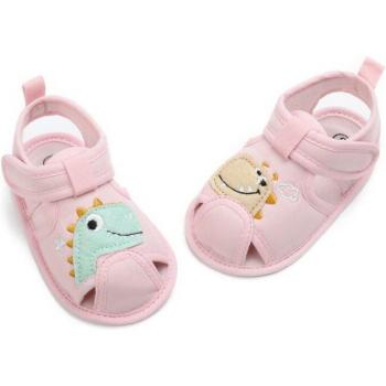 Sandales enfant plage en coton léger, motif animal et semelle antidérapante