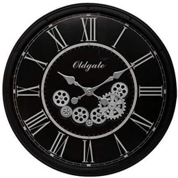 Horloge Murale Mécanique 'Loann' Noir/Argenté D 76 cm