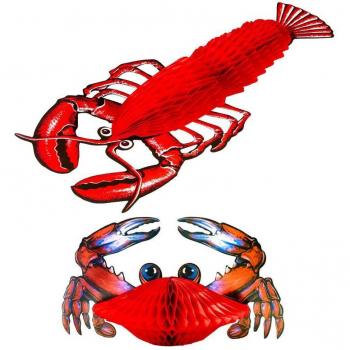 Set PU Widmann: 12 Palline da Grotto con Aragosta 43 cm e Granchio 29 cm