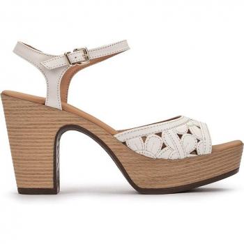 Sandalias de tacón de piel modelo PADOVA en tonos Blancos