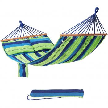 Amaca Doppia per Esterni con Strisce Colorate e Copertura Protettiva, Misure 210 x 150 cm, SONGMICS GDC22L