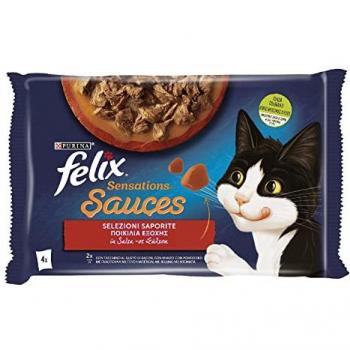 Felix Sensations Tacchino e Manzo in Salsa per Gatti 4 x 85g