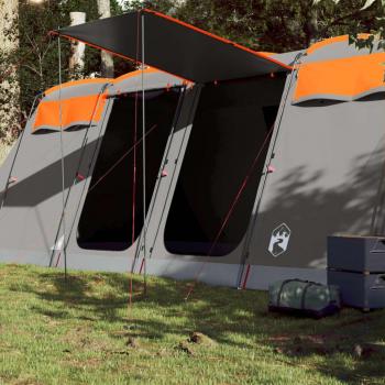 Tienda de campaña familiar túnel 8 personas impermeable azul, gris y naranja