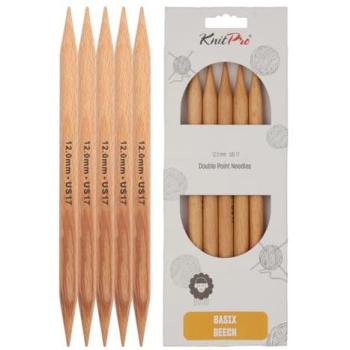 BASIX DP 20X12 Knitting Pin Set – Double‑Ended, 5 Pieces, 20 cm Long, 12 mm Spire