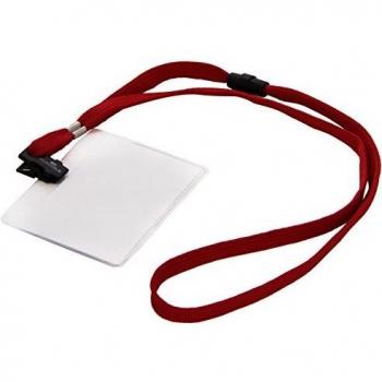 Badge Universel avec Lacet Rouge 90 x 60 mm