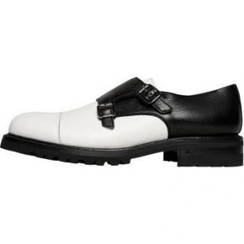 Schwarz-weiße Monkschuhe für Herren