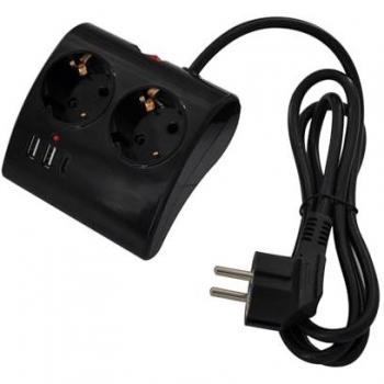 Prise Ewent avec 2 ports USB-A et 1 port USB-C 1,5 m