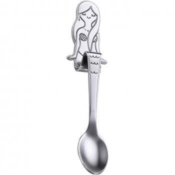 Cuchara de postre de sirena con mango largo