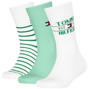 TOMMY HILFIGER „TH KIDS SOCK“ 3‑Pack Sport‑Breton Socken Damen – Grün