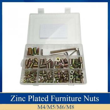 Zinc Alloy Threaded Nut Kit for Furniture Assembly