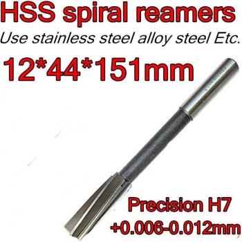 12mm HSS Spiral Reamers with 44mm Length