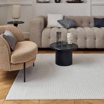Cream Patterned Stain‑Proof Rug – 200 × 290 cm