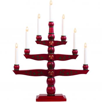 STAR Tradition Holz Kerzen Halter mit Bemalung rot Weihnachts Advents Leuchter