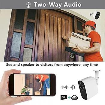Battery-Powered Smart CCTV Camera for Indoor & Outdoor Use: IP65 Waterproofing, 1080P Resolution, Long-lasting 10400mAh Battery, Night Vision, and Dual Storage Options