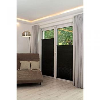 K-HOME Klemmfix Pisa – Plissee mit Lichtschutz, ohne Bohren, verspannt, Crushed‑Optik