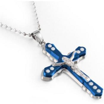HNSP Men's Hip Hop Jesus Cross Pendant Necklace