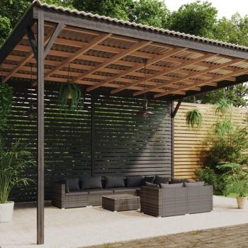 Conjunto de Móveis de Jardim 9 Peças com Almofadas Cinza
