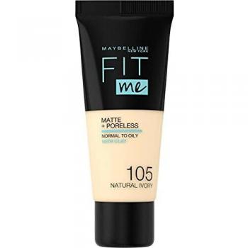 Maybelline Fit Me! Foundation Matte + Poreless 105 Natural Ivory maquillaje líquido con efecto mate 30 ml