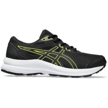 ASICS Contend 8 GS Kinder Laufschuhe Schwarz mit Gelben Akzenten