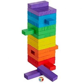 Wooden Dice Stacking Challenge for Kids