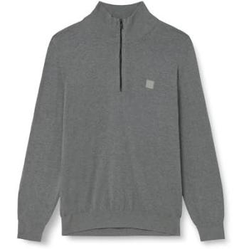 BOSS Orange Troyer Unifarben Herren Pulli Grau XL