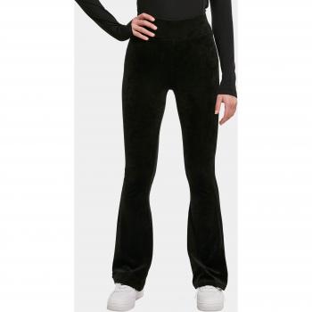 Urban Classics Ladies High Waist Rib Velvet Flared Leggings schwarz L