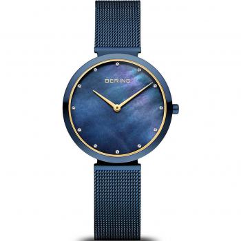 Bering Classic Damenuhr 32mm Blau 3ATM Modell 18132-399