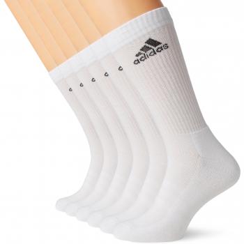Adidas 3S Half Cushion Crew Socks (Men, White/Black)
