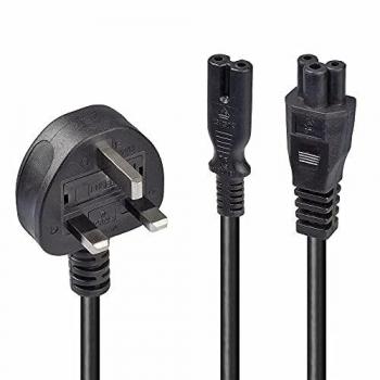Lindy 2.5m UK 3 Pin Plug to IEC C5 & IEC C7 Power Splitter Cable