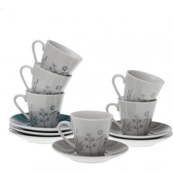 Versa-Juego de Tazas de Café Versa Nomma Porcelana (6 Piezas) (5,8 x 6 x 5,8 cm)
