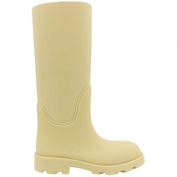 Marche Haute Botte Burberry en Caoutchouc Jaune – IT 40