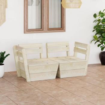 Natural Finish Garden 2-Seater Pallet Sofa in Spruce Wood