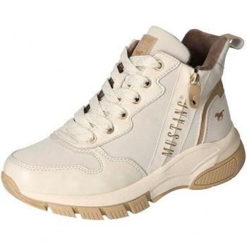 Mustang Shoes Stiefelette High Top Sneaker – Damen, Creme, 42