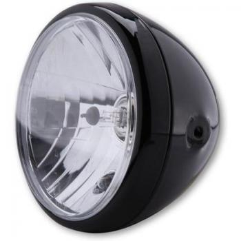 Phare moto RENO 7 pouces Shinyo noir brillant