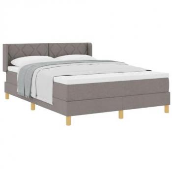 Letto Sivo-Smeđa con Molle VitaXL 140x200 cm Tkanina