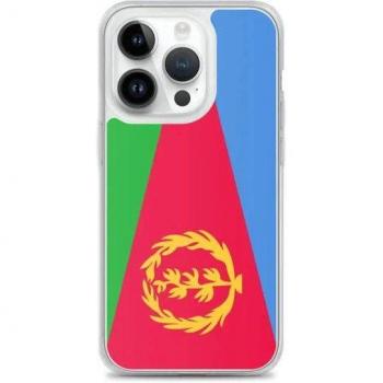 Custodia iPhone 14 Pro in TPU morbido, trasparente, stile bandiera eritrea