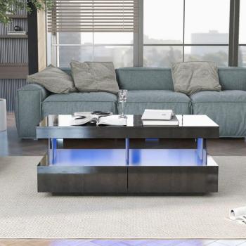 Table Basse Rectangulaire Modèle Noir Luminé