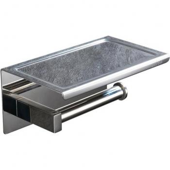 Tablette murale en inox : papier hygiénique, téléphone, serviettes