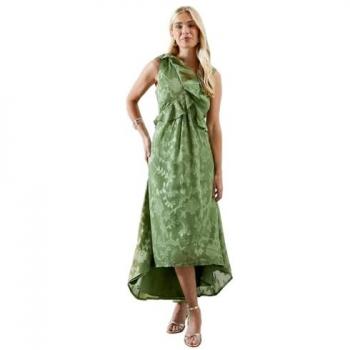 Green Wallis Floral Ruffle Midi Dress
