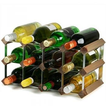 Elegant Oak Wine Shelf – 3 Row by 4 Column, 16 Bottle Design
