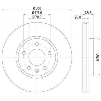 8DD 355 129-171 Brake disc Hella