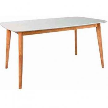 LEENA Table à Manger Blanc Bois L150