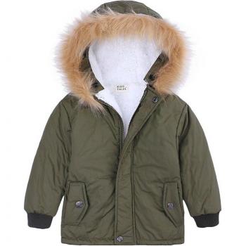Manteau d'hiver avec capuche et col en fourrure pour bébés