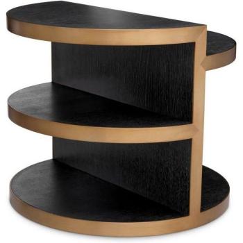 Wohnzimmer-Möbel Casa Padrino – Massivholz Beistelltisch 65 cm Ø, Schwarzgrau
